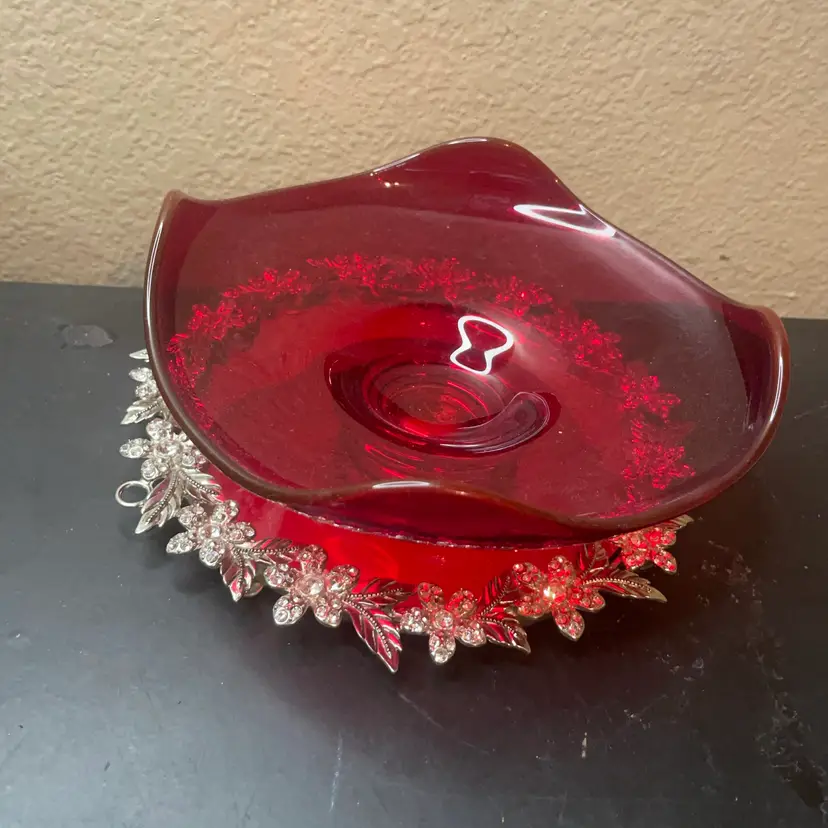 MCM Viking Glass 6” Bon Bon Pedestal Bowl