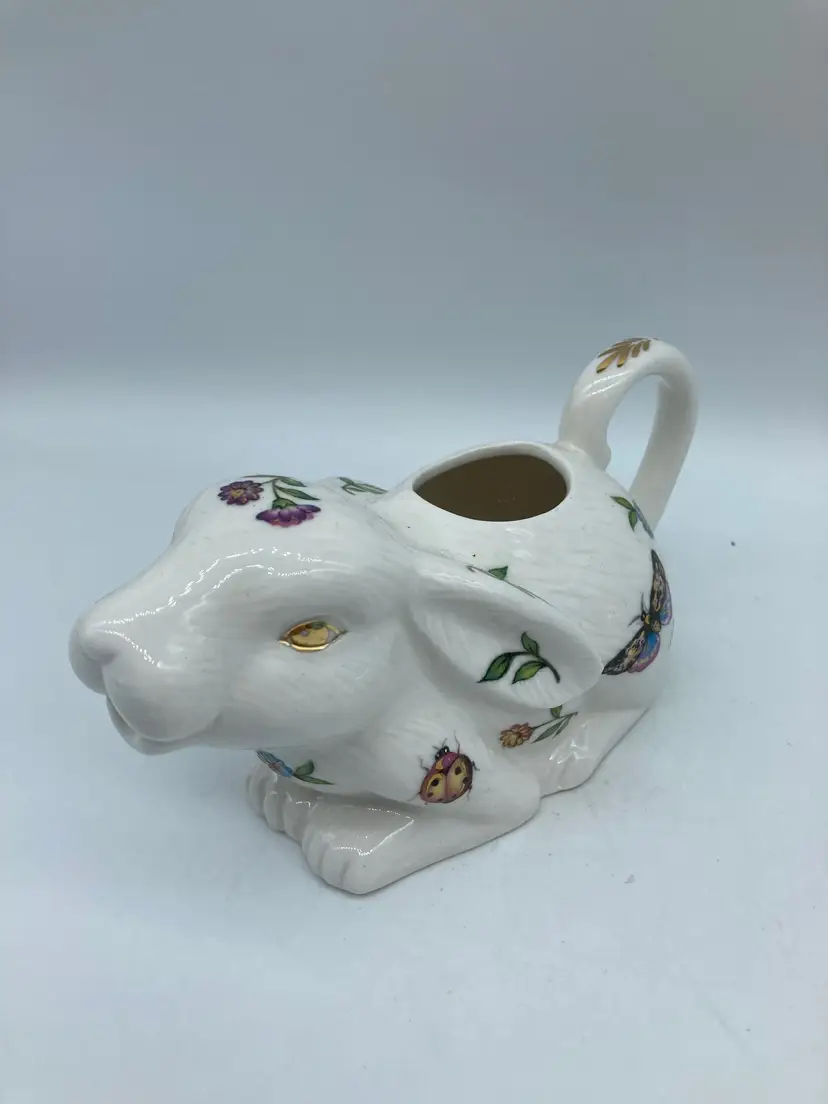 Grace's Teaware Bunny Rabbit Porcelain Creamer Flowers Butterflies Decor