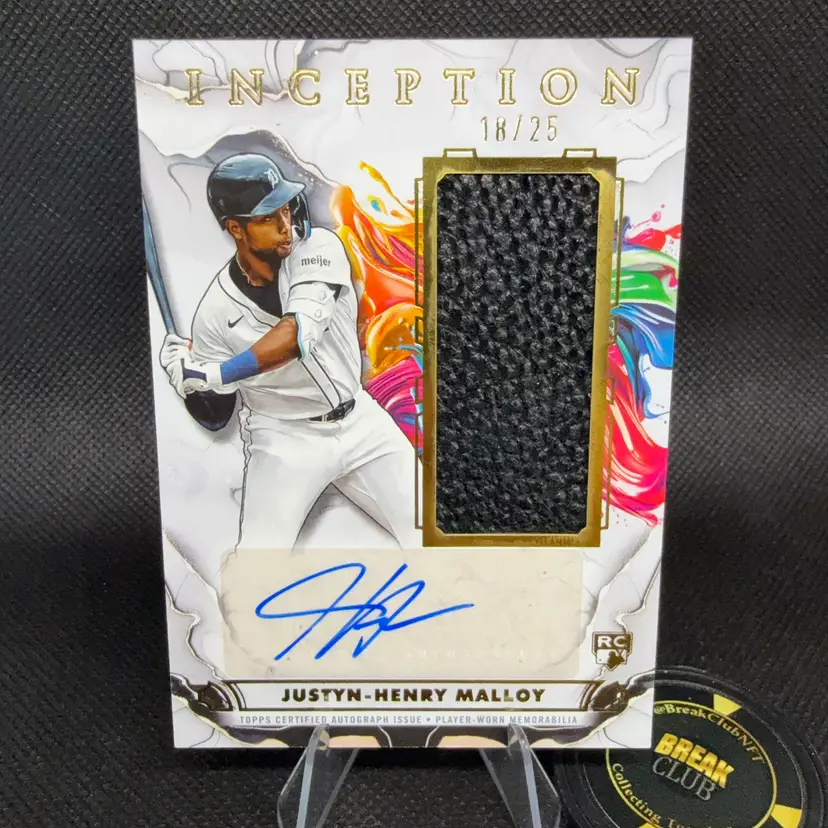 Justyn-Henry Malloy 2025 Inception RC Batting Glove Relic Auto /25 Detroit Tigers