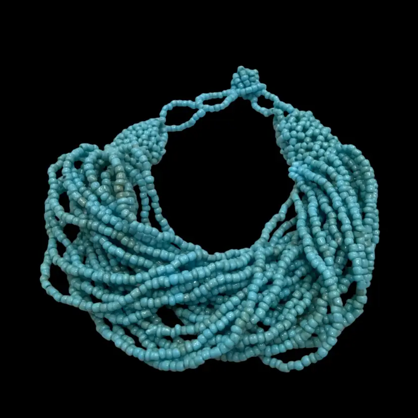 Glass Turquiose Blue Glass Seed Bead Adjustable Bracelet