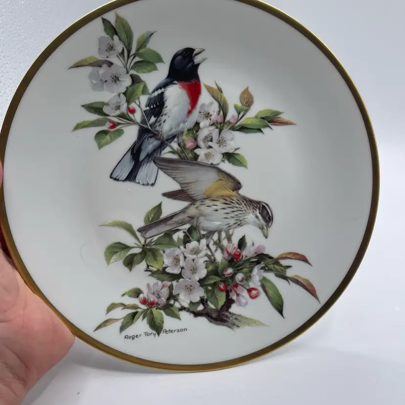 Limoges Songbirds of Roger Tory Peterson Rose-breasted Grosebeak Plate 1981
