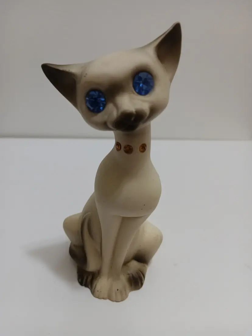 MCM Ceramic Cat w/Rhinestone Eyes