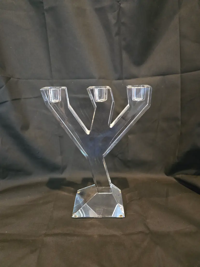 Orrefors 3 Light Candle Holder " Construct"