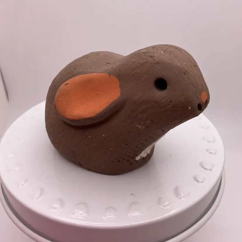 POW1 Studio Art Pottery? Bunny Rabbit Figurine 3.5” x 2”