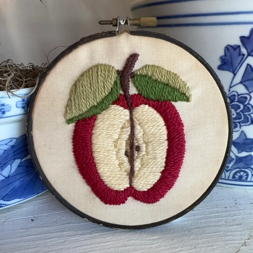 Apple Crewel Hoop