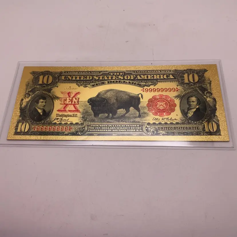 PP4 $10 Dollar Currency Buffalo Gold Foil Collectible Novelty Banknote