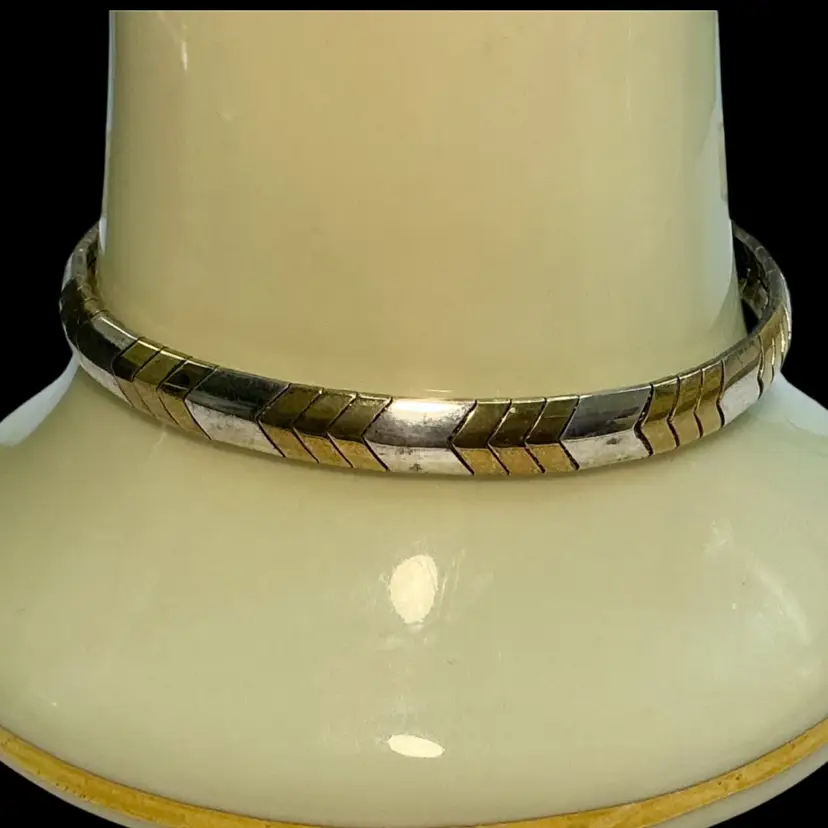 Italy 925 Gold Over Sterling Two Tone Bracelet Sz 6.75 To 7 🌹