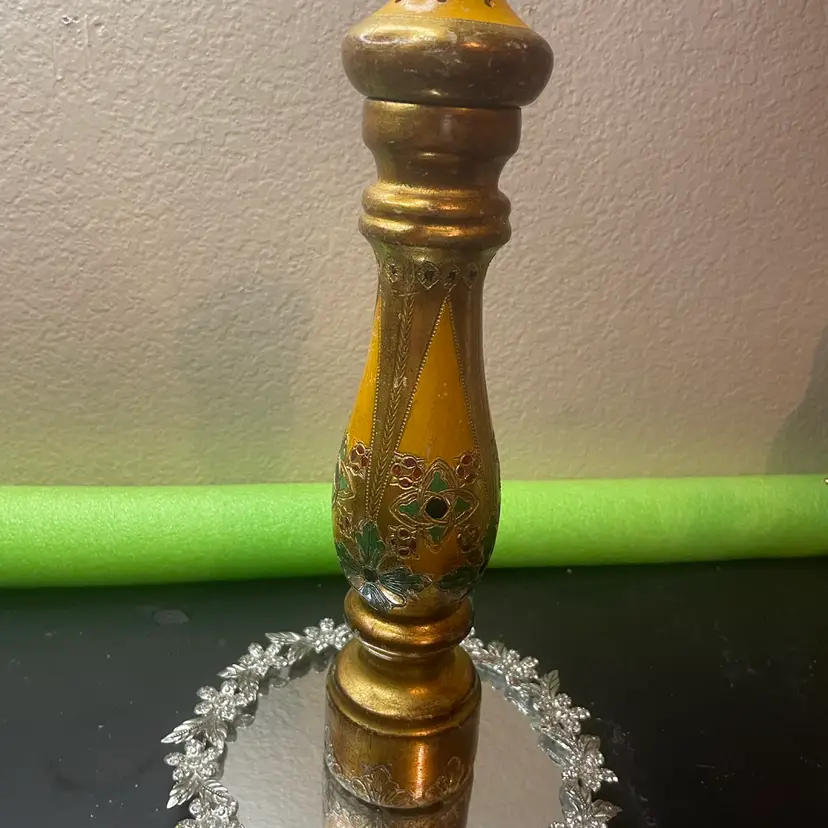 1970 Florentine 12” Gilted & Handpainted Shaker Made In Italy From European Fleamarket