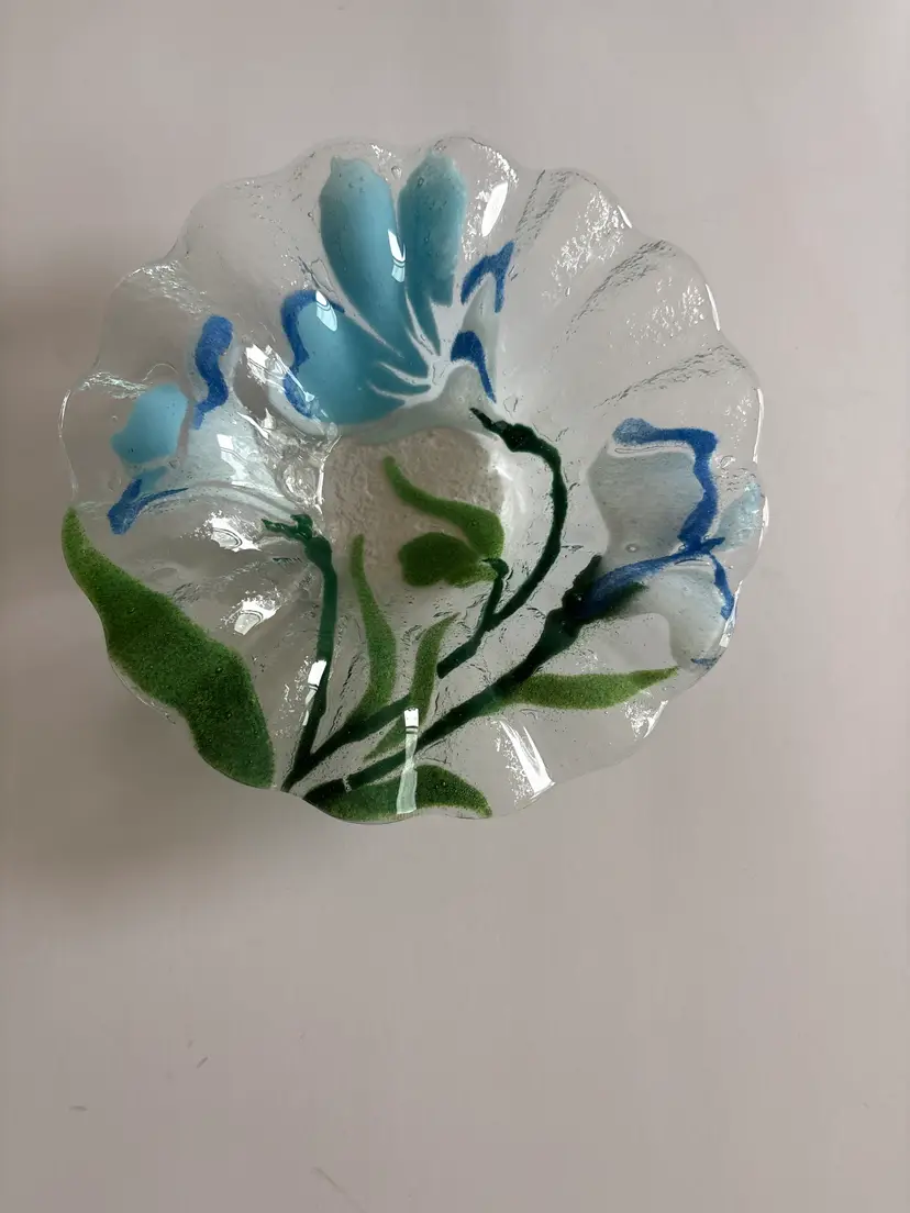Floral Glass Trinket Dish