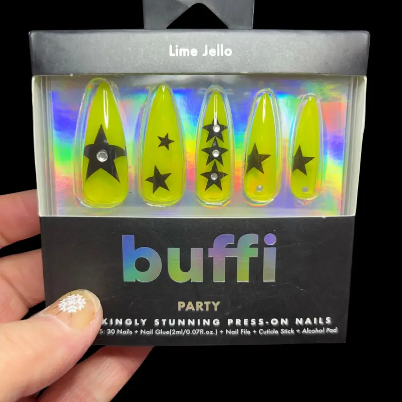 Msrp $10 – Alignment Jell-O Buffy Party Shockingly Stunning Press On Nails Includes 30 Nails Plus Nail Glue Plus Nail File Plus Cuticle Stick Plus Alcohol Pad