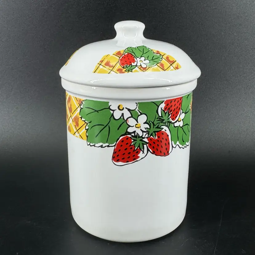 Ceramic Strawberry Canister Jar