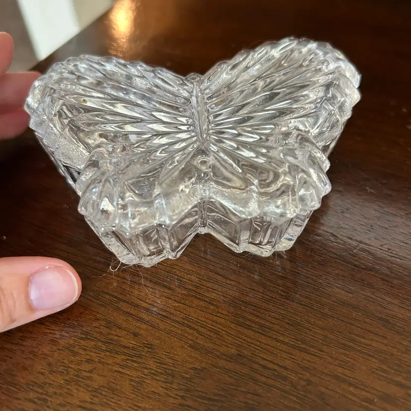 Clear Glass Butterfly Trinket