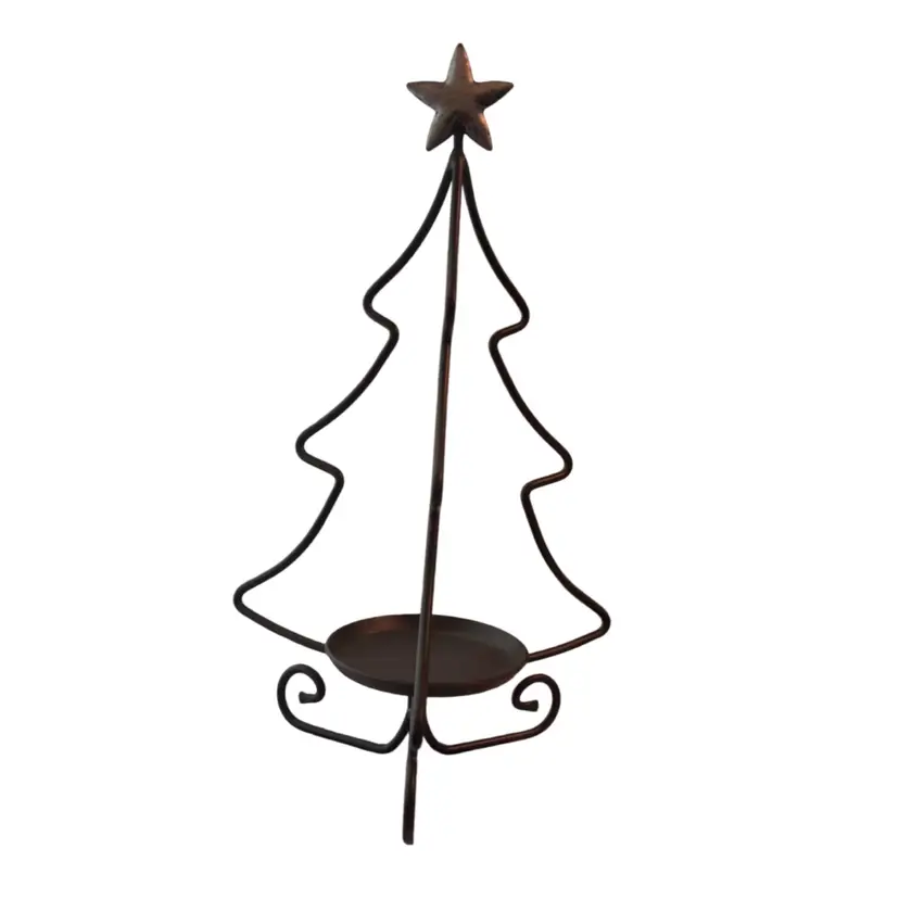 Longaberger Wrought Iron Christmas Tree Candle / Figurine Holder 14” H x 8.25” W