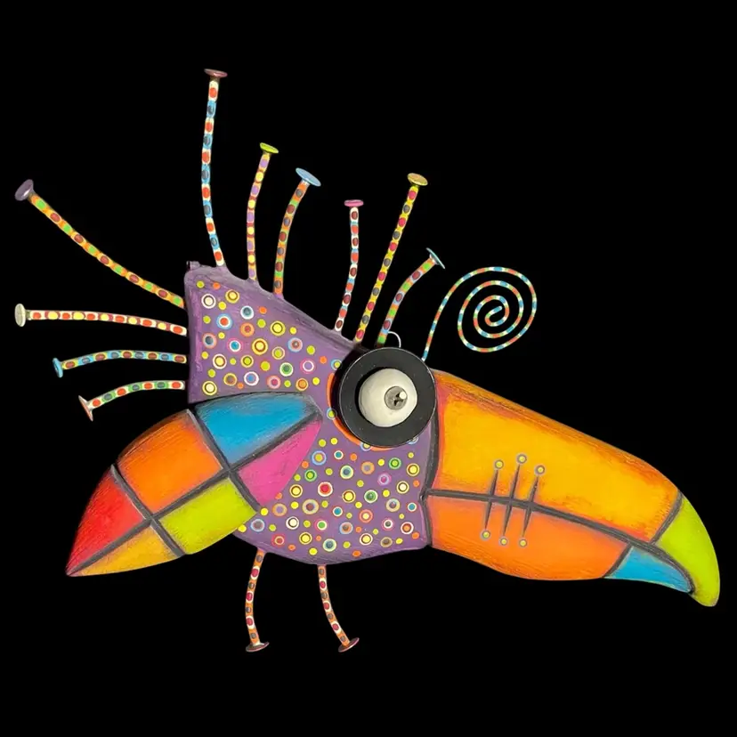 Wood Toucan Wall Art “Purple Toucan” FigJamStudio Original 2016