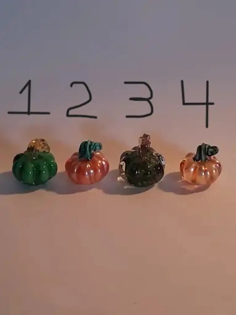 Choice! DAVID SALAZAR ART GLASS MINI PUMPKIN! Each is a OOAK!