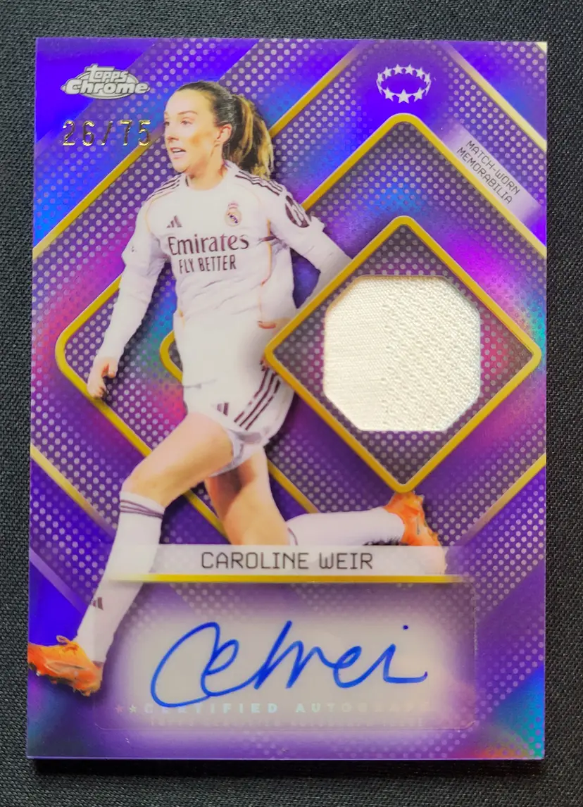 2025-26 Topps Chrome UWCL - Caroline Weir Auto Relic /75