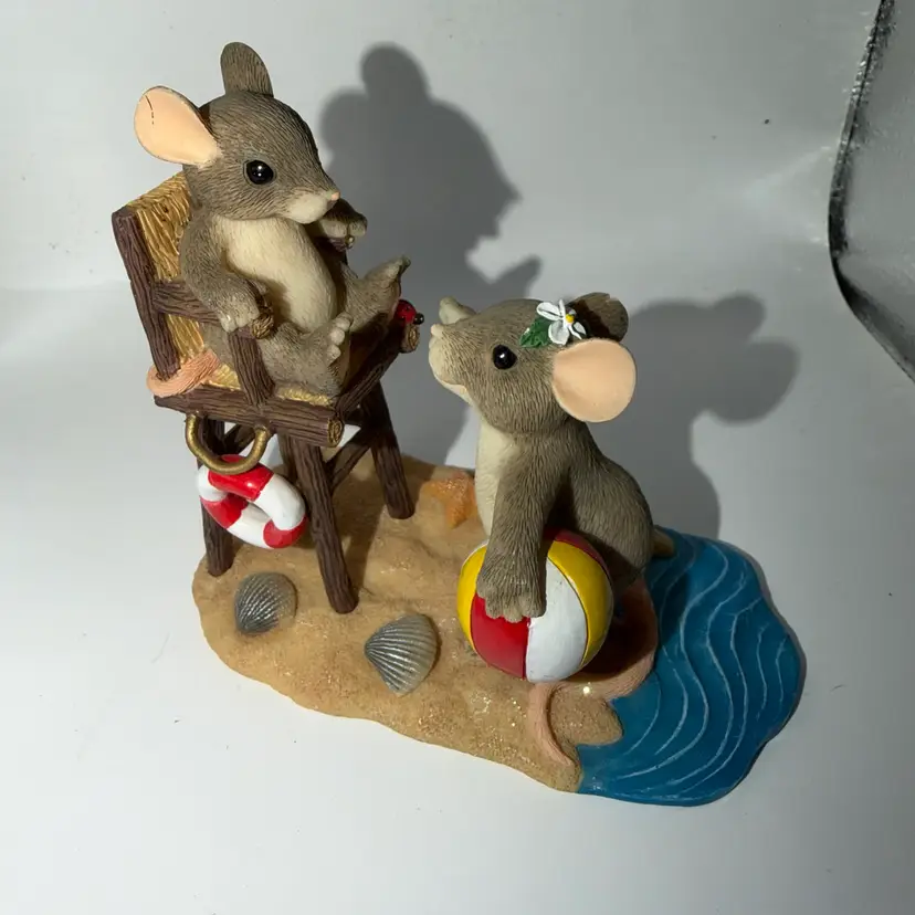 Vintage Fitz & Floyd Handcrafted Charming Tails A Real Lifesaver Figurine Decor