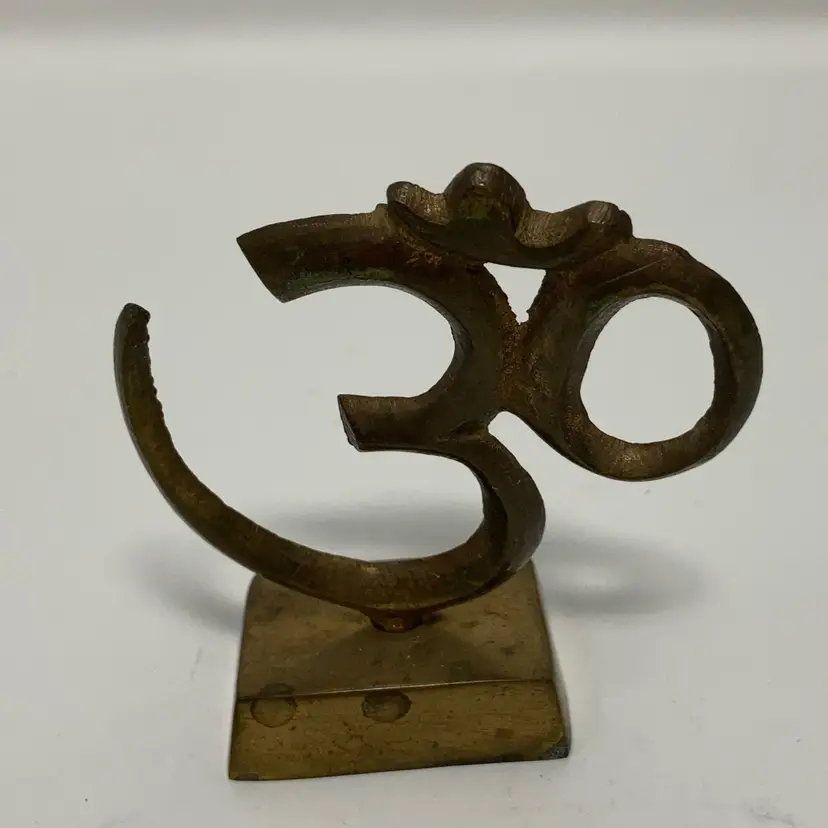 Brass Om Idol Statue! 3” Tall!