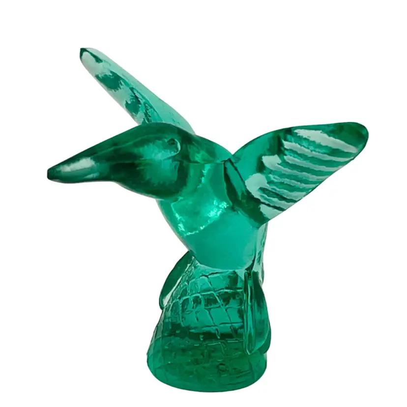 Vintage Crea Murano Green Glass Hummingbird