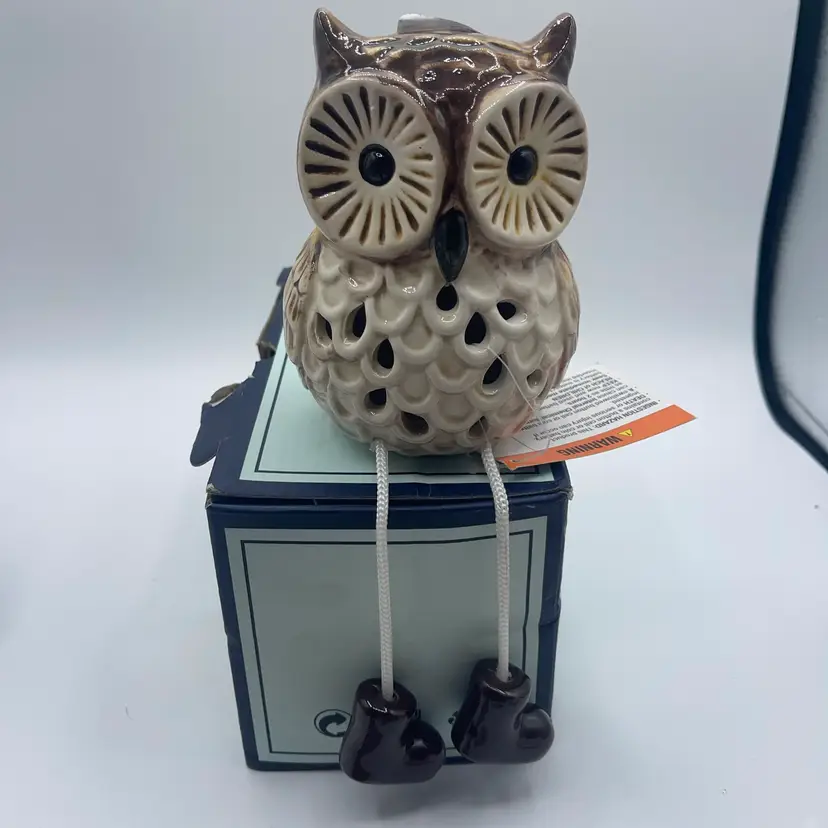 ceramic Owl Shelf Sitter Lights Up