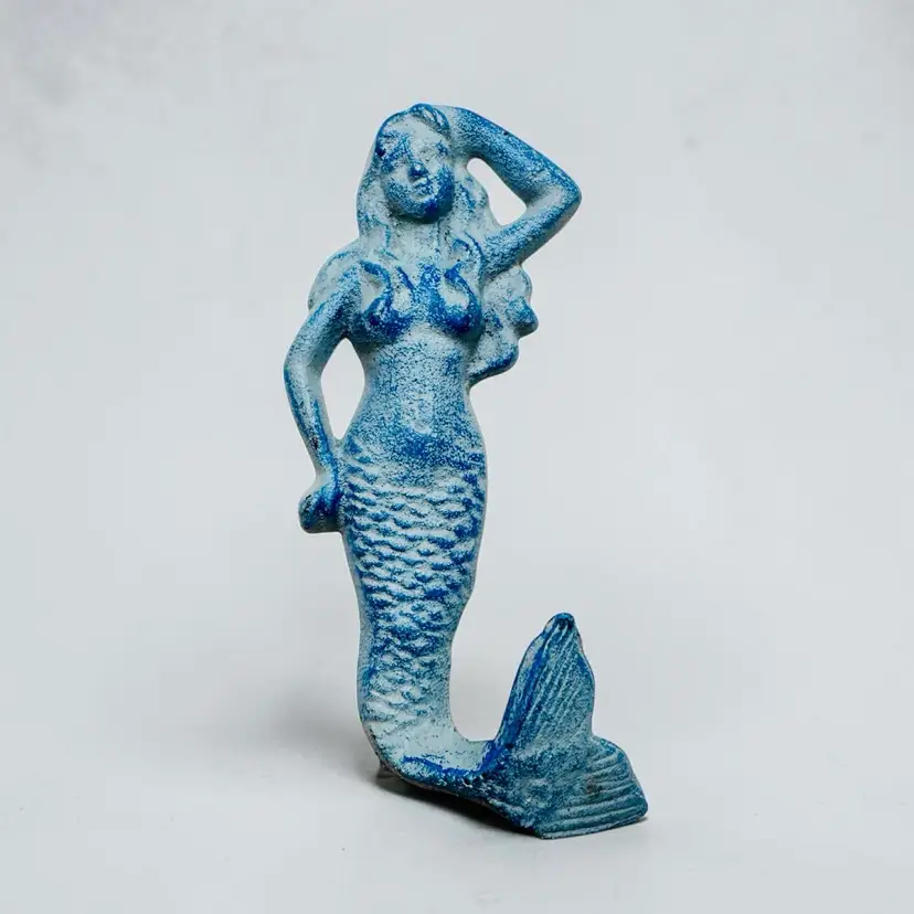 25. Rustic Cast Iron Mermaid Wall Hook Nautical Decor