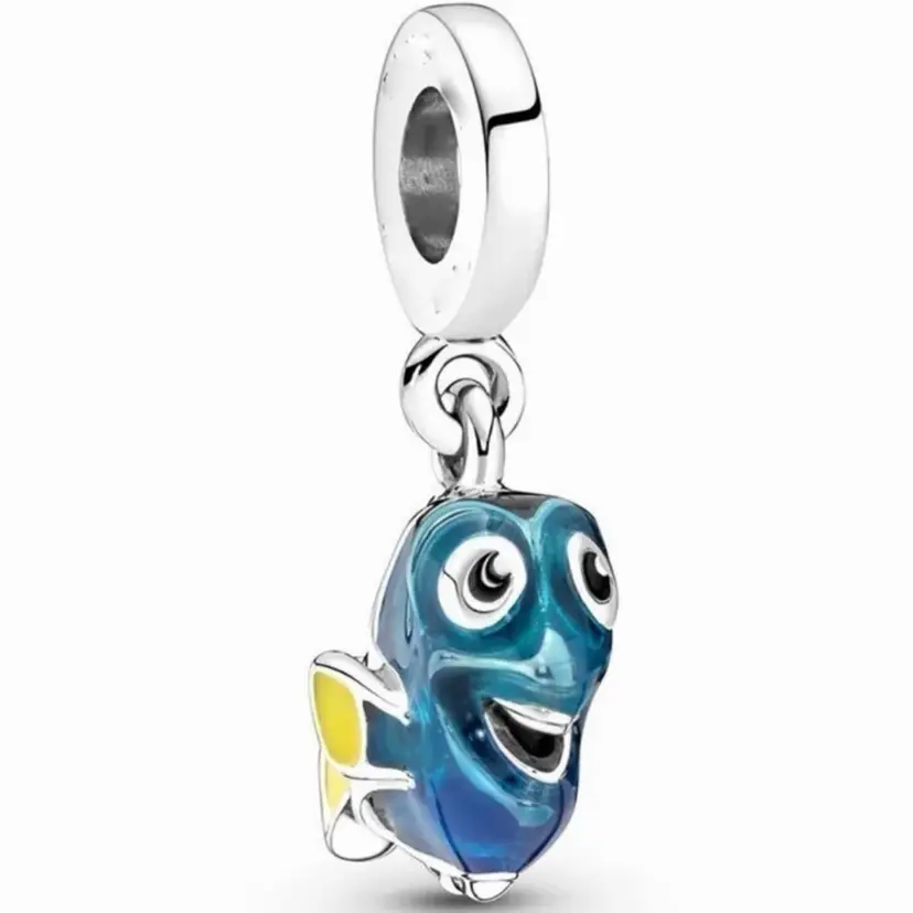 Happy Blue Yellow Tropical Fish European Charm - Collectable Character Edition