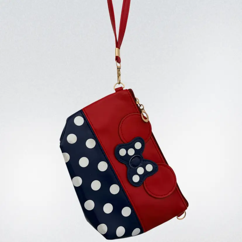 Minnie Mouse Inspired- Polka Dot Wristlet- Cosmetic Bag- 8”x5”