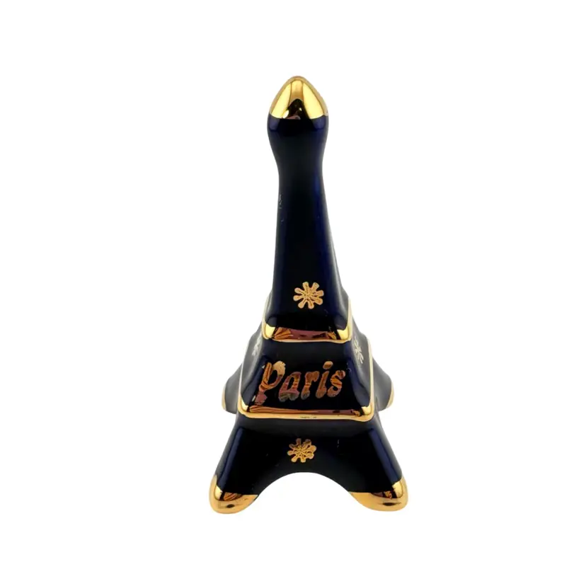 Vintage Limoges Eiffel Tower Small Blue With Paris Written On It 2.75” Tall x 1.5” Wide