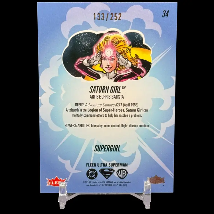 #34 SATURN GIRL 2026 Fleer Ultra DC Superman - Super Girl Blue And Yellow /252