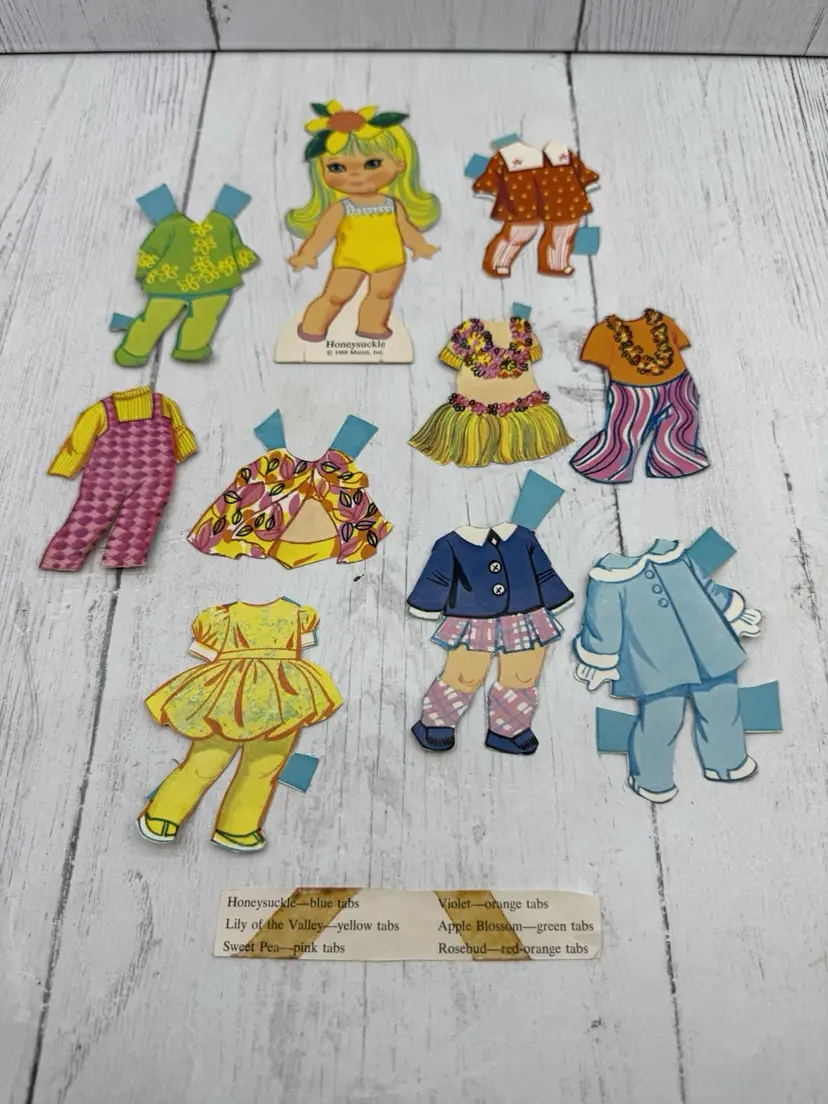 Liddle Kiddles Paper Dolls Set 6 Kolognes Cut Punched Whitman Mattel 1969