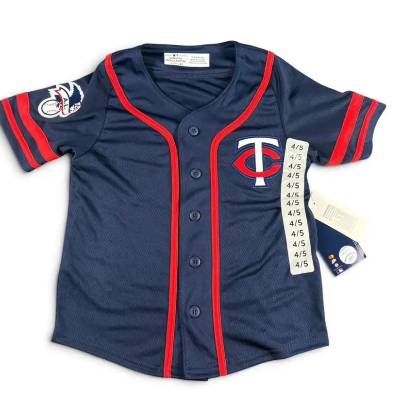 Minnesota Twins MLB Youth Small 4/5 Baseball Jersey Navy NWT