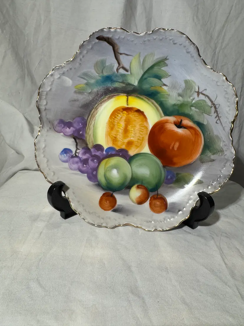 Vintage hand-painted Lefton China collector plate