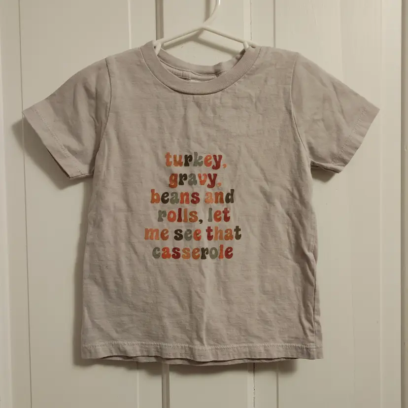 Kids- Brand: Port & Company. Size 2T. Thanksgiving tee. Material- 100% cotton. No callouts.