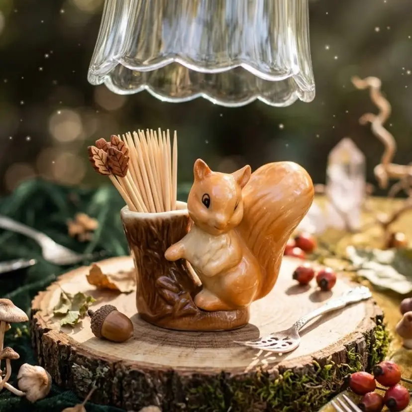 13. HTF 2.75” Porcelain Hornsea Pottery Squirrel
Tufty Toothpick Holder Read