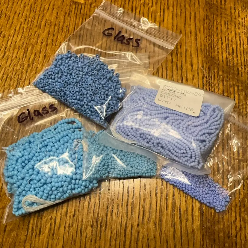 #11 - AH 8/27 - Lot Of Blue Seed Beads Can’t Test The Small Ones But Larger Are Glass