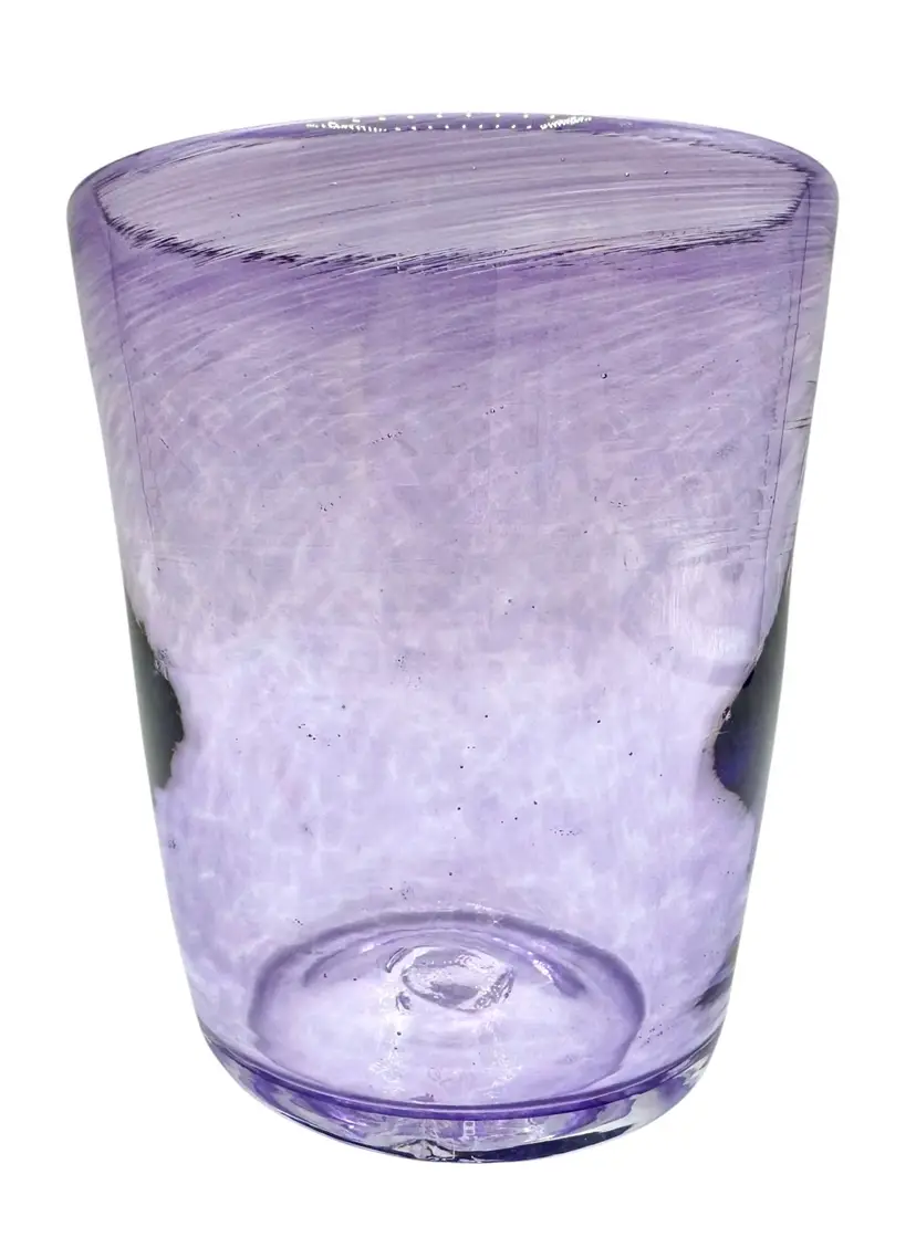 Signed Vintage Studio Art Glass Vase Light Purple Lavender Handblown 1984 4.75”