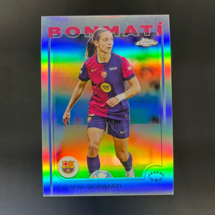 Aitana Bonmati 2024/25 Topps Chrome UWCL Refractor Barcelona Soccer Card