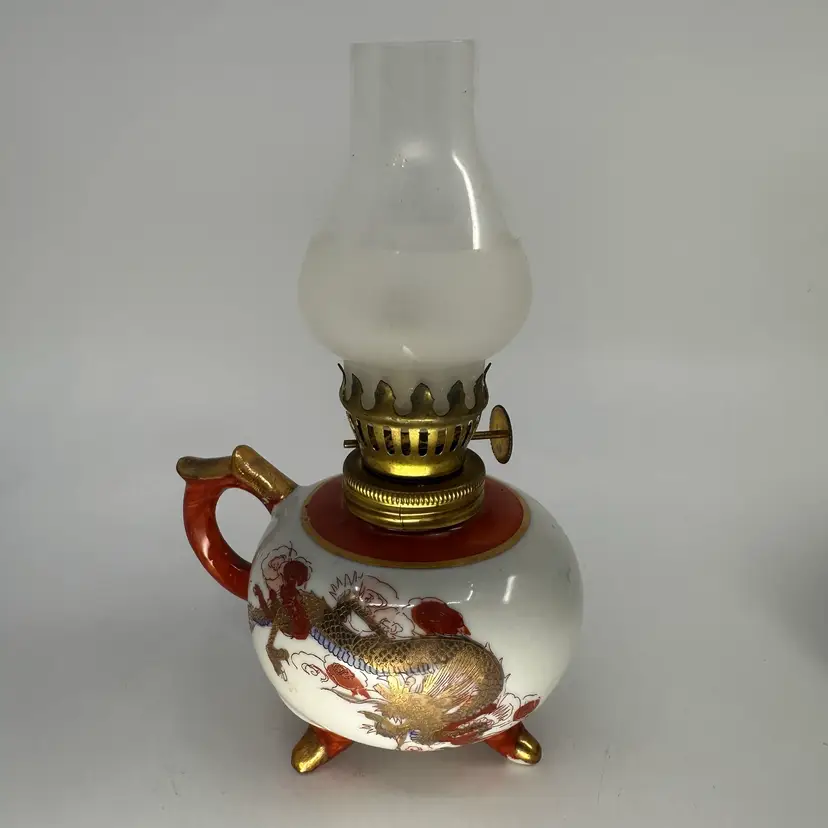 Japanese Porcelain Oil Lamp