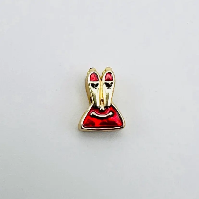 Happy Red Crab Face Head European Charm - Collectable Character Edition