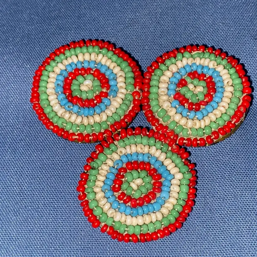 Circle Beaded Pin Brooch
