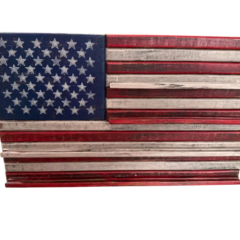 All Americana Wood Flag Trinket Shelf