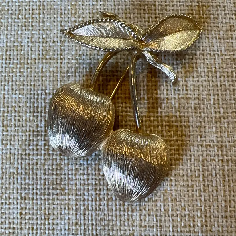 Sarah Coventry Cherry Brooch