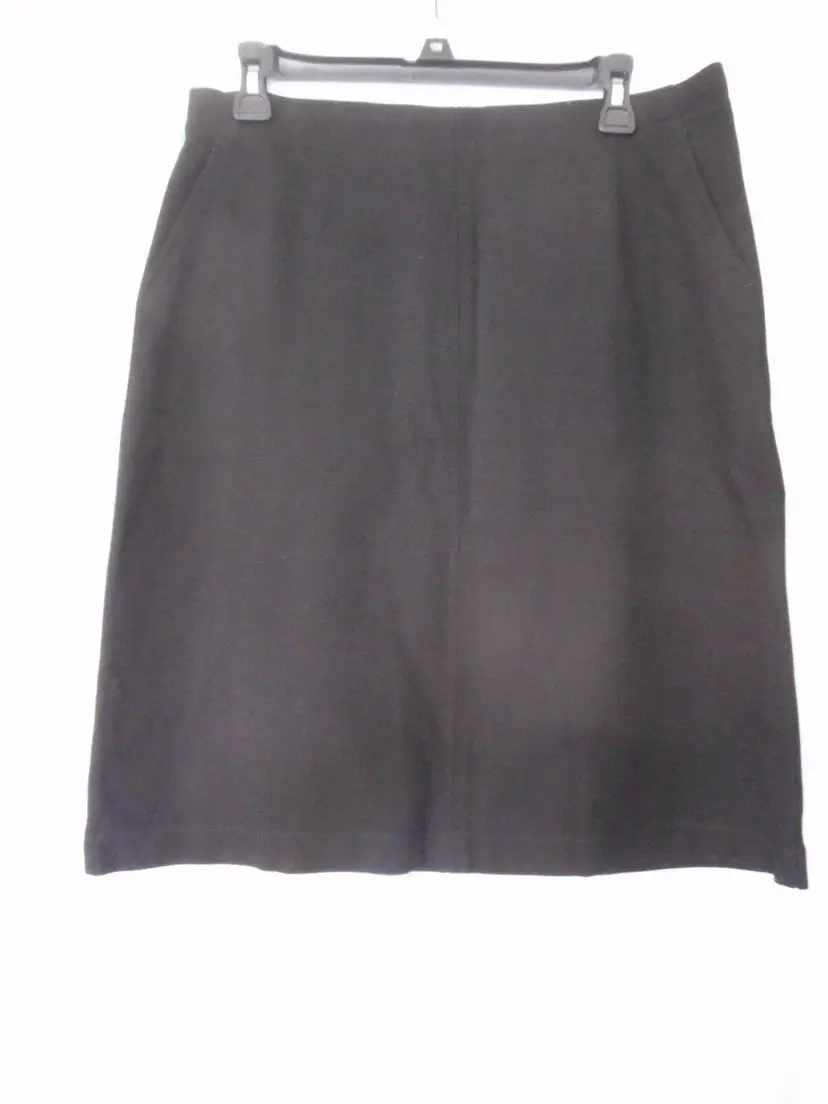 J. Crew Size 10 Black Knit unlined zip back Skirt