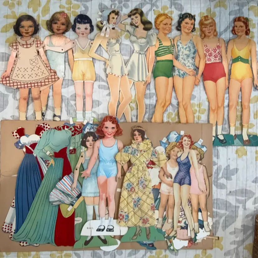 Collection Of Paper Dolls, Clothes And Accessories