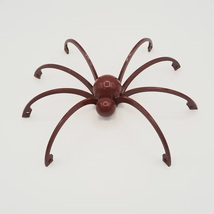 Handmade Metal Burgundy Rust Spider Halloween Decor