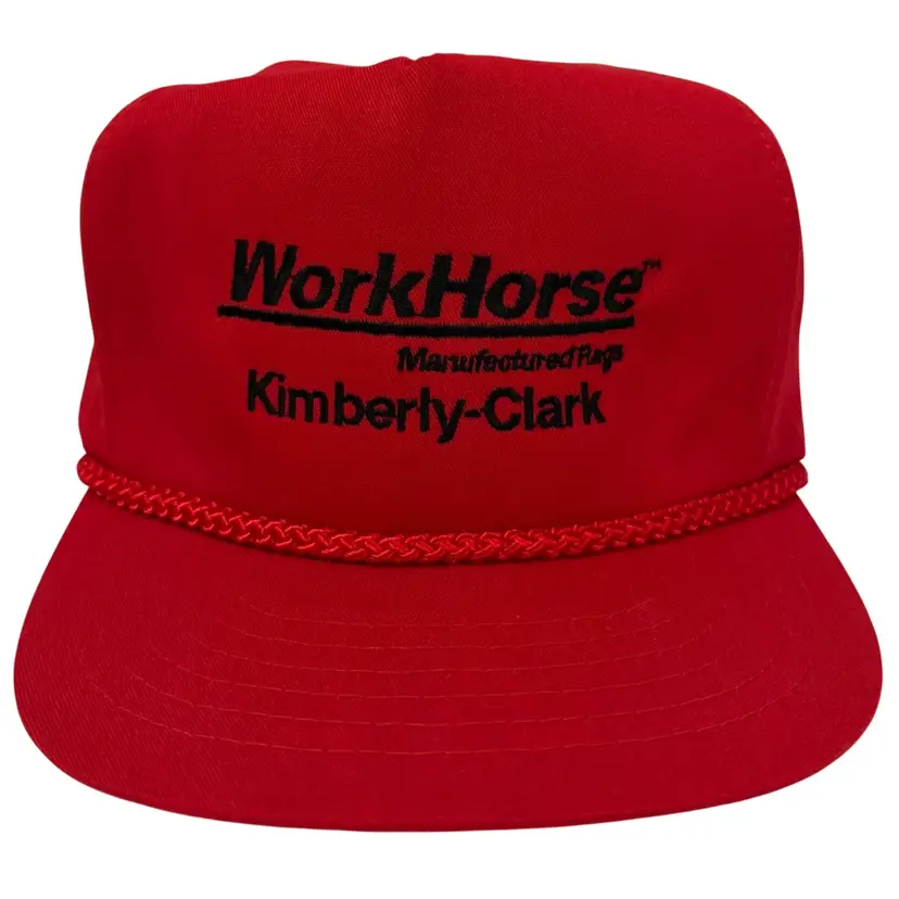 Vintage 1980’s Kimberly Clark Workhorse Red  Adjustable Hat by San Sun NWOT