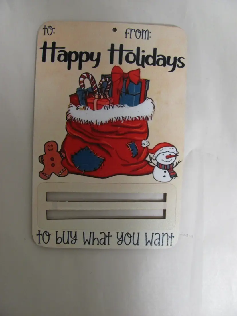 Christmas Wooden Money Holder Ornament NEW IN PACKAGE