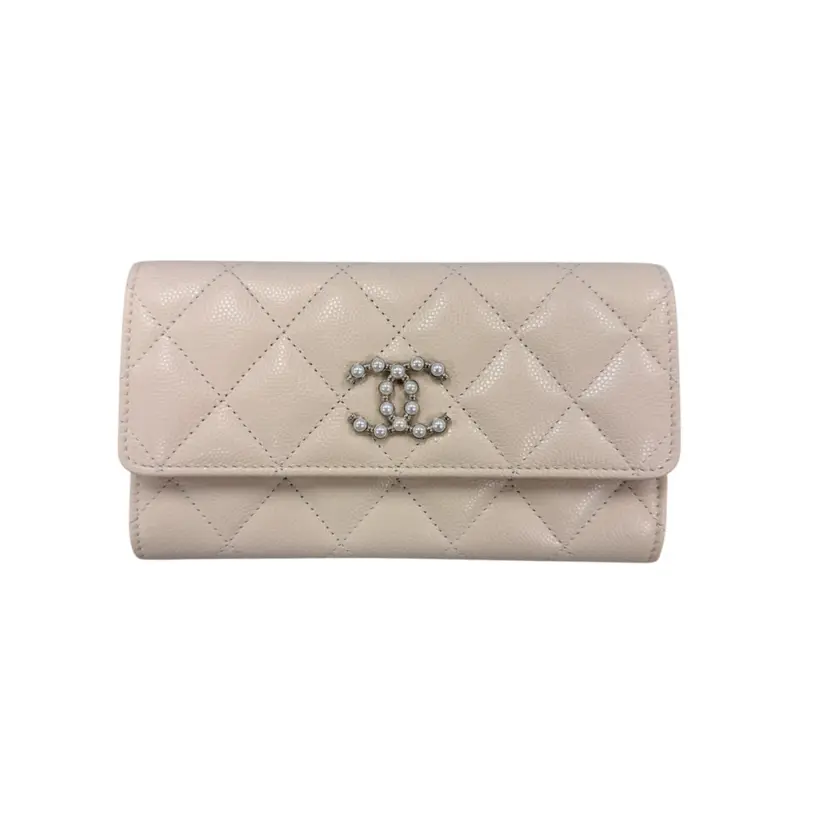 Chanel Caviar Pearl Quilted Coco Candy Wallet