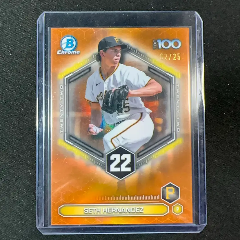 Seth Hernandez 2026 Bowman Chrome Top 100 Orange /25 Pittsburgh Pirates
