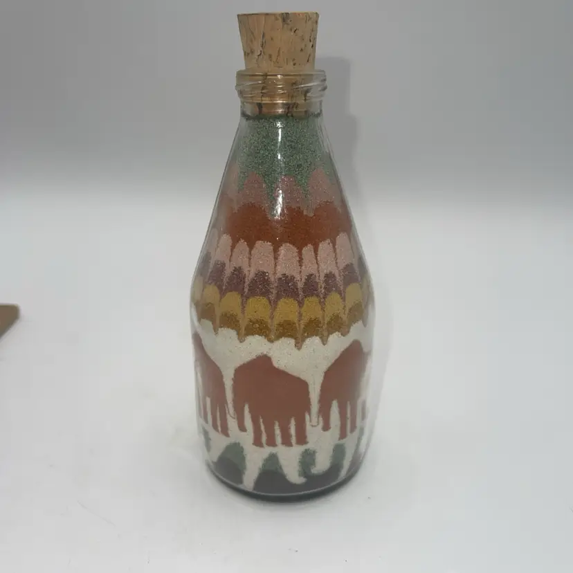 Sand Bottles By Joe F. Berry Alabama, Vintage Elephants 6”